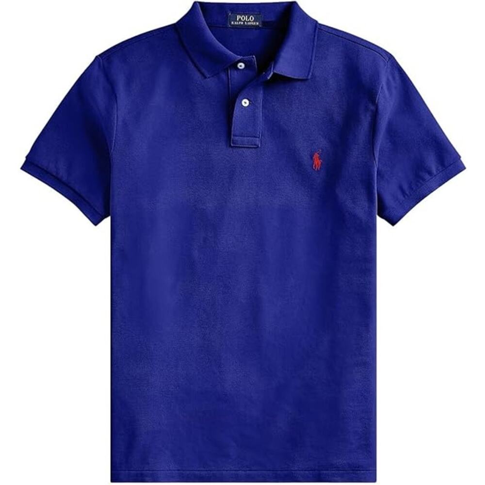 NWT POLO RALPH LAUREN Men's Mesh Pony Logo Polo Shirt (M, HrtgRoyal)